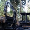 Brennt Holzerntemaschine